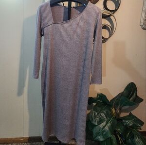 A New Day Taupe Brown Ribbed Dress